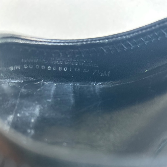 Tory Burch Black Pebble Genuine Leather Open Toe Heel Wedges size 7.5 - Picture 11 of 16